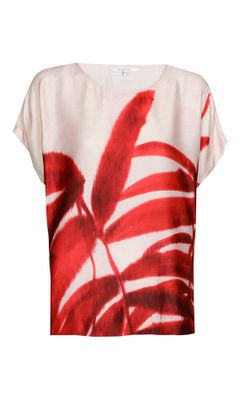 Xandres Licht roze bloes met rode bloemenprint Hidana