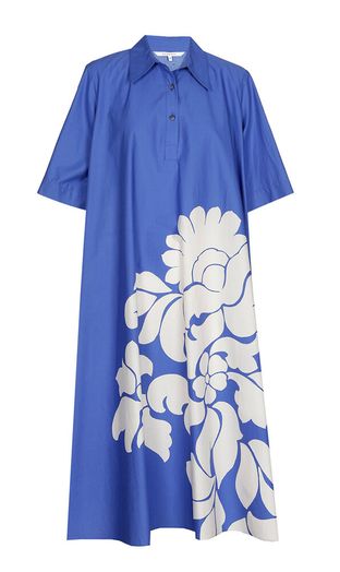 Kobalt blauw hemdkleed met bloemenprint Kila Xandres 