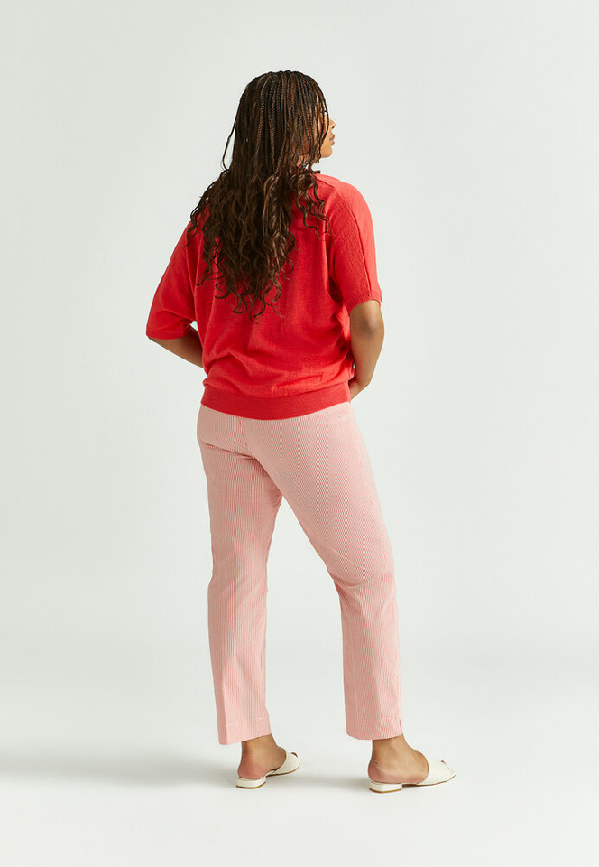 Rode pull met v hals Romin Xandres