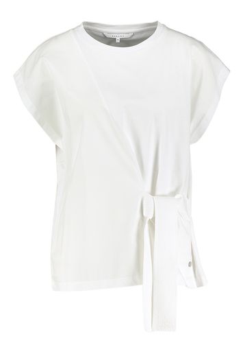 Witte katoenen t-shirt met knoop detail Fati Xandres