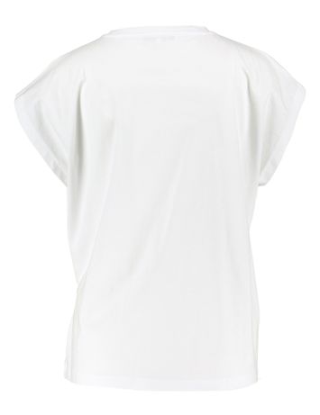 Witte katoenen t-shirt met knoop detail Fati Xandres