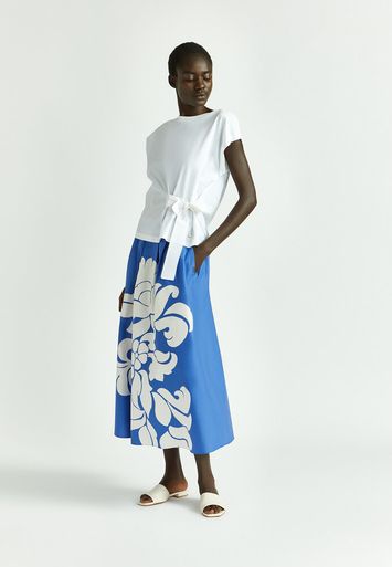 Witte katoenen t-shirt met knoop detail Fati Xandres