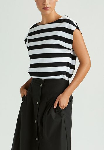 Zwart wit gestreepte t-shirt Farnaz Xandres