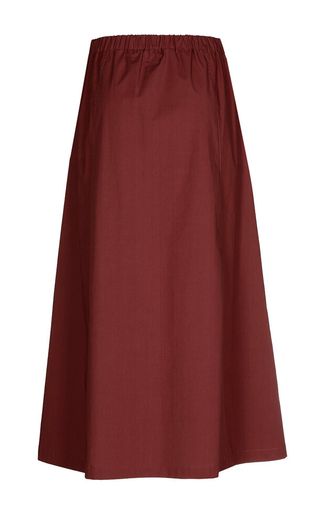 Bordeaux kleurige halflange rok met knopen Rayka Xandres 