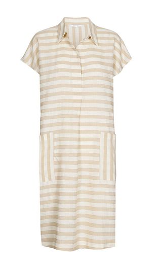 Beige gestreepte jurk Kolbi Xandres 