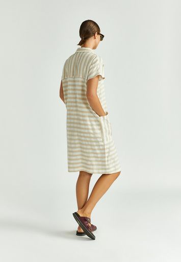Beige gestreepte jurk Kolbi Xandres 
