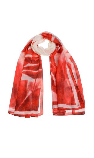 Rode sjaal Scarf Fancy Leaf Xandres 