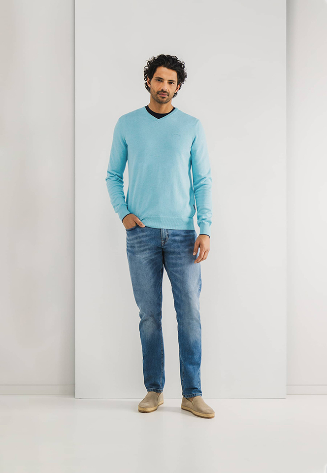 Azuurblauwe pull State Of Art