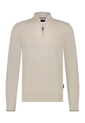 State of Art Beige pull met rits en opstaande kraag