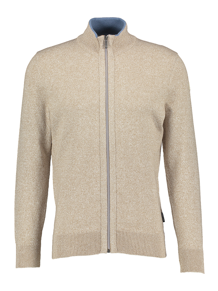 Beige gilet met blauw detail aan de rits State Of Art