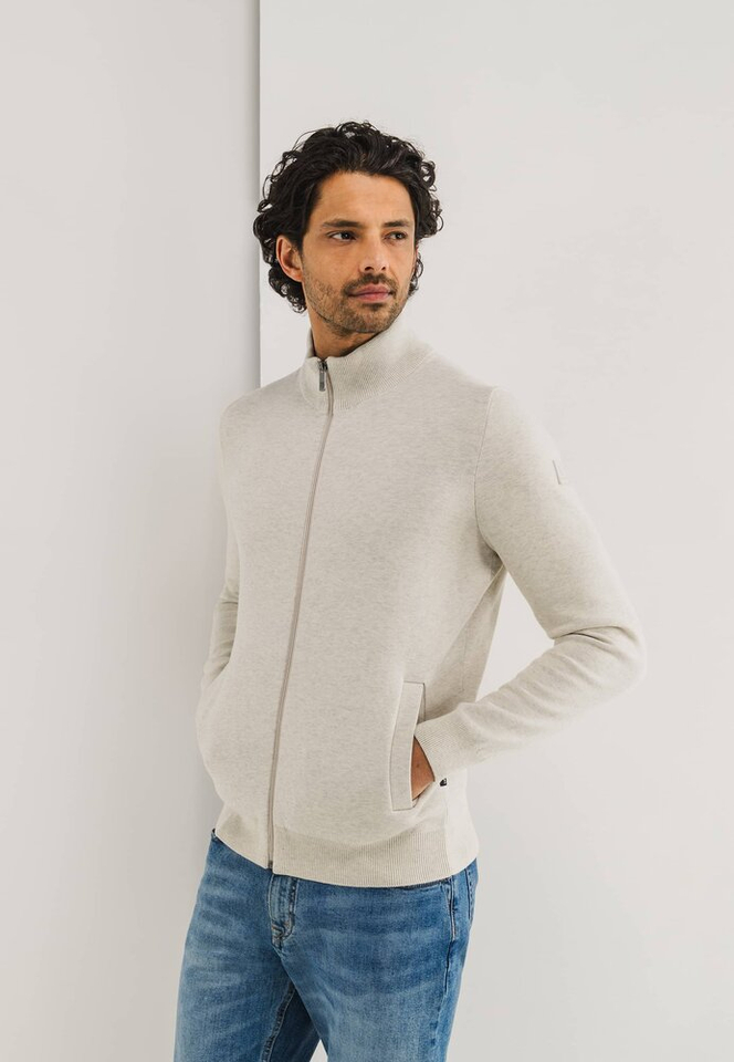 Beige katoenen gilet met rits State Of Art