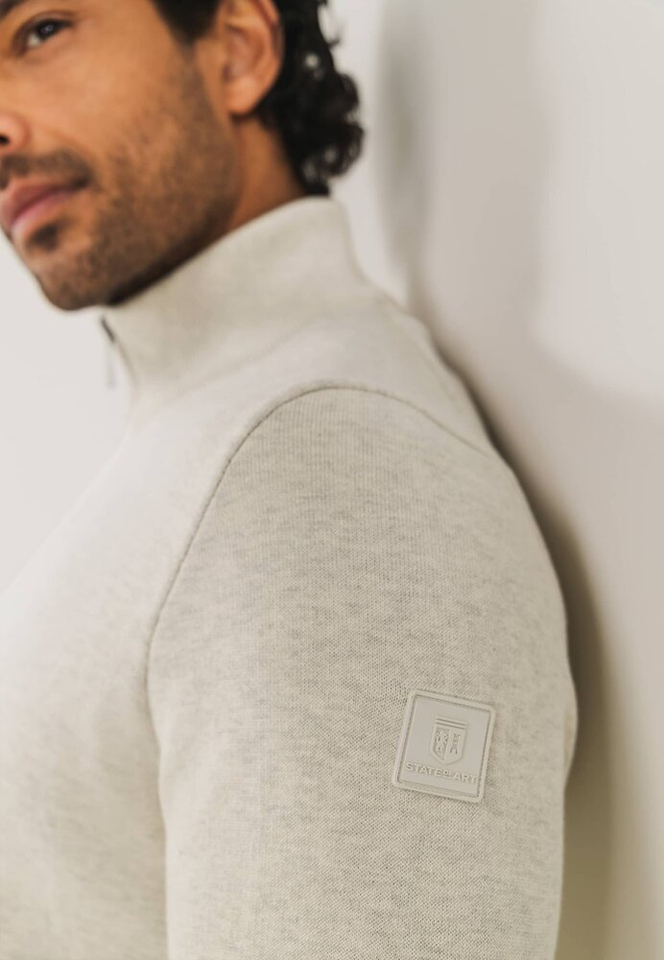 Beige katoenen gilet met rits State Of Art