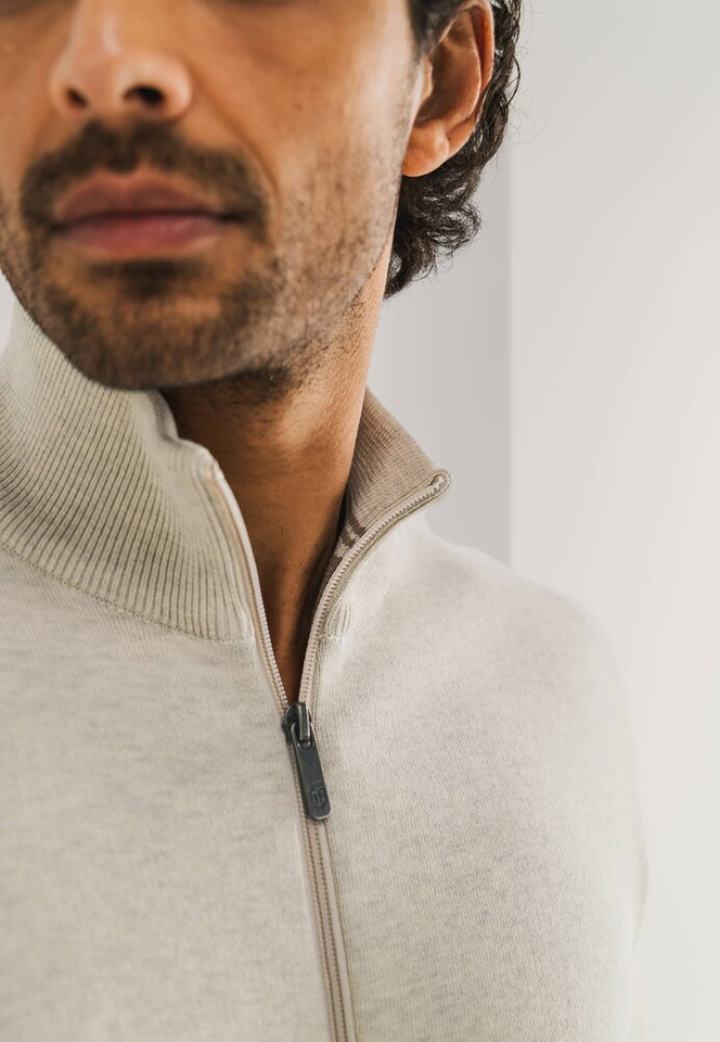 Beige katoenen gilet met rits State Of Art