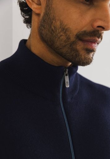 Donkerblauwe gilet met rits State Of Art 