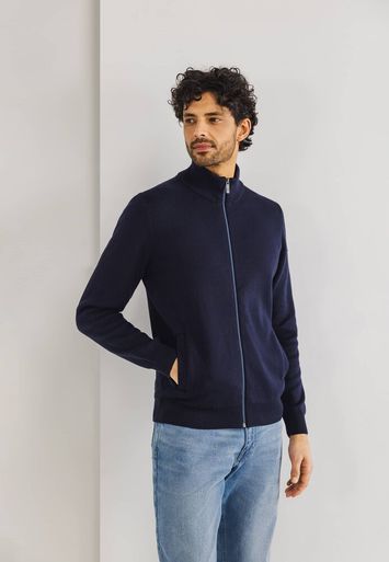 Donkerblauwe gilet met rits State Of Art 