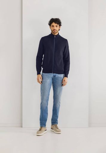 Donkerblauwe gilet met rits State Of Art 