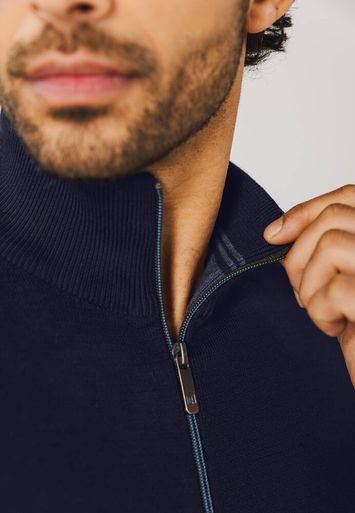 Donkerblauwe gilet met rits State Of Art 