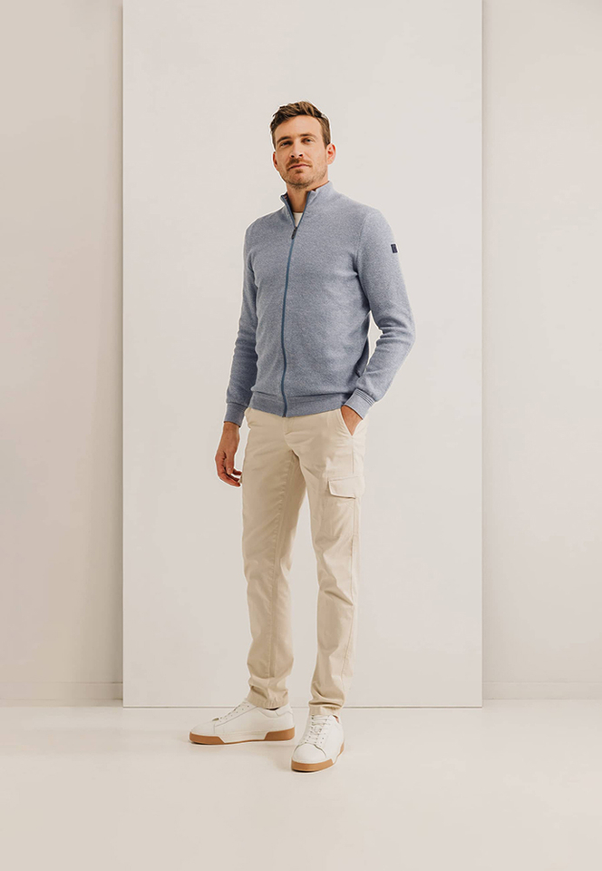 Blauwe gilet met rits State Of Art 