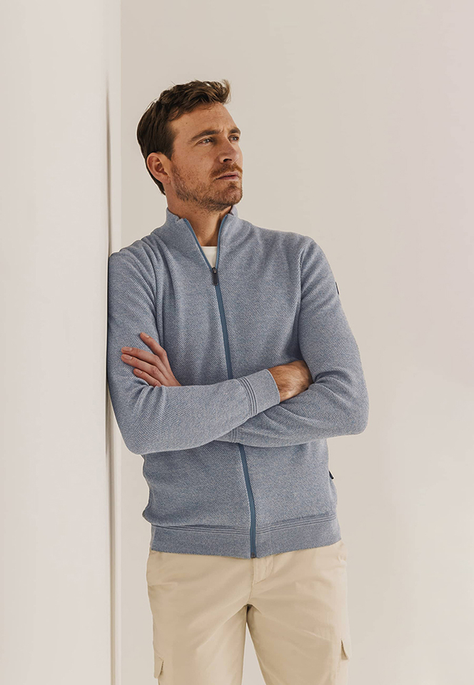 Blauwe gilet met rits State Of Art 