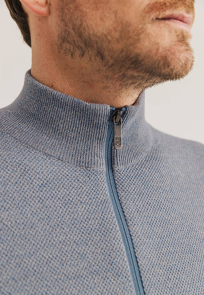 Blauwe gilet met rits State Of Art 