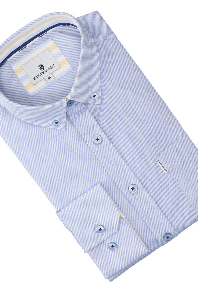 Blauw hemd ( regular fit ) met lange mouwen State Of Art 
