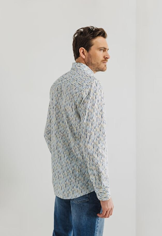 Print katoenen hemd (regular fit) met lange mouwen State Of Art