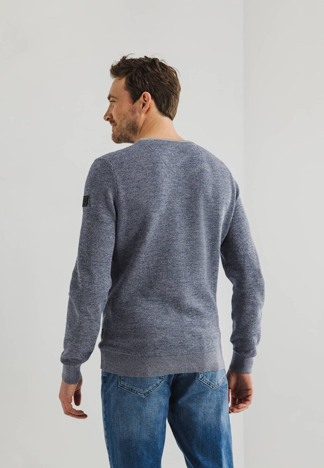 Blauwe gespikkelde trui in katoene State Of Art 