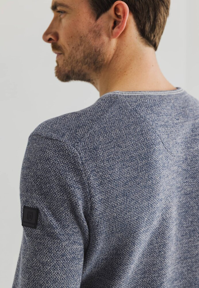 Blauwe gespikkelde trui in katoene State Of Art 