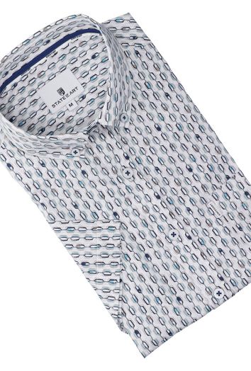Wit katoenen hemd (regular fit) met print en lange mouwen State Of Art 