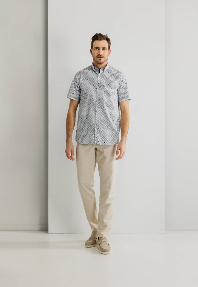 Wit katoenen hemd (regular fit) met print en lange mouwen State Of Art