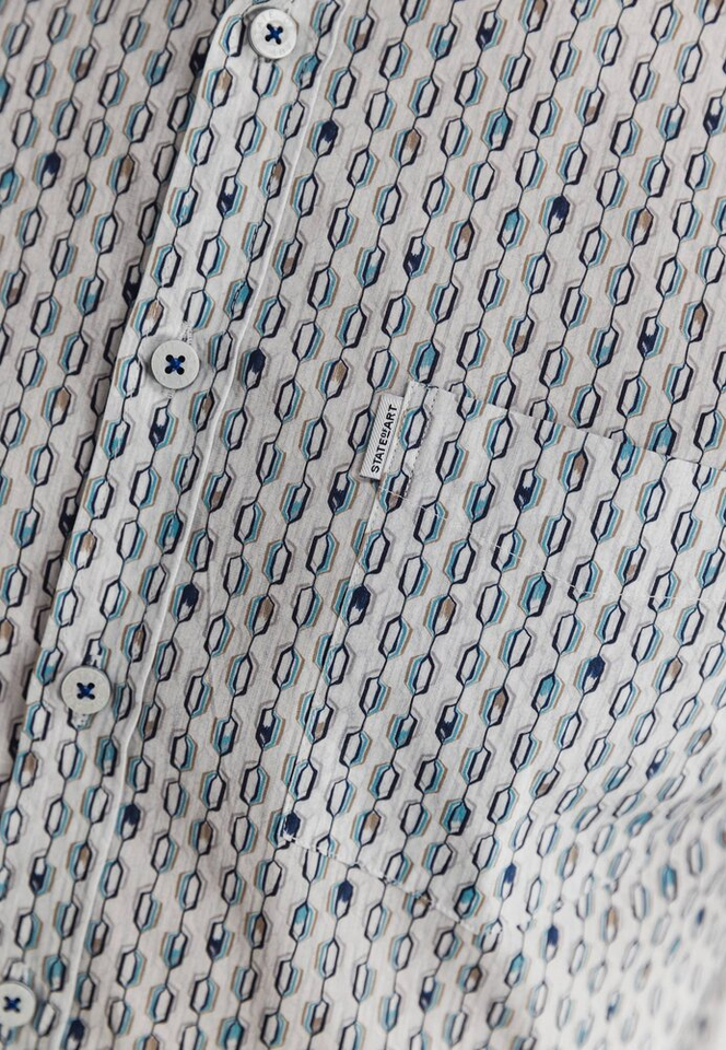 Wit katoenen hemd (regular fit) met print en lange mouwen State Of Art