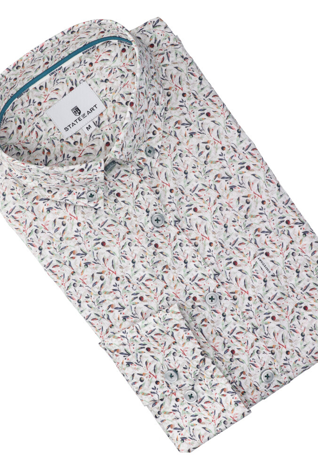 Katoenen hemd (regular fit) met print en lange mouwen State Of Art 