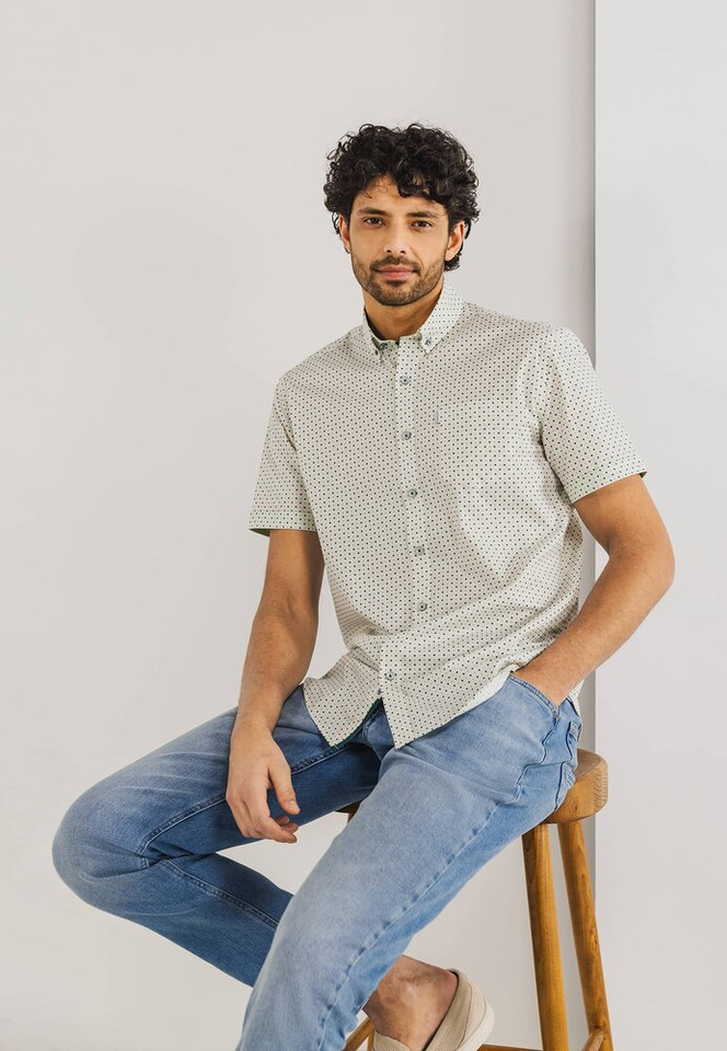 Multi katoenen hemd (regular fit) met korte mouwen State Of Art