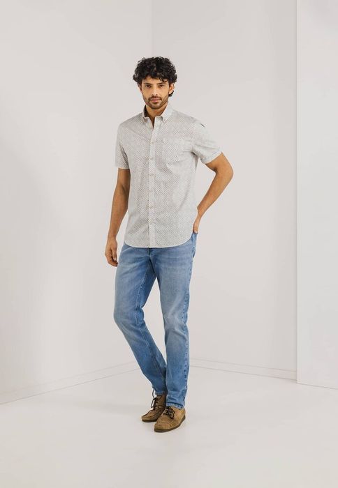 Print katoenen hemd (regular fit) met korte mouwen State Of Art