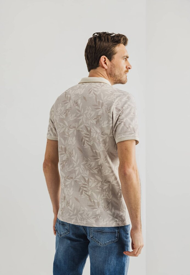 Beige polo met print State Of Art 