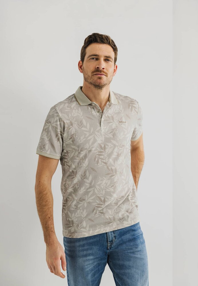 Beige polo met print State Of Art 