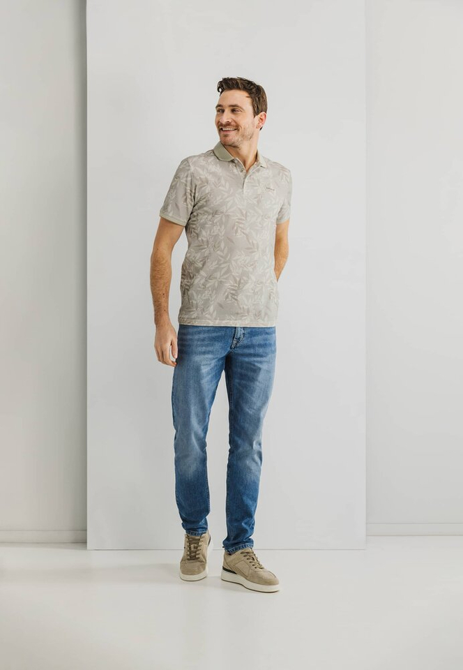 Beige polo met print State Of Art 