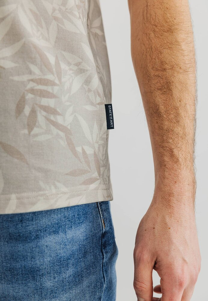 Beige polo met print State Of Art 