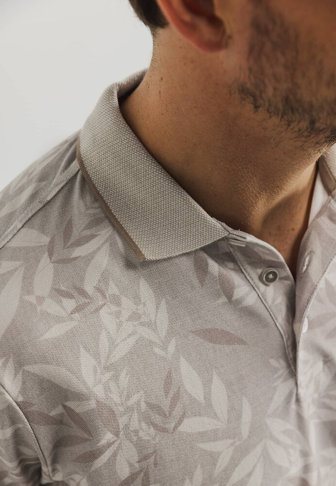 Beige polo met print State Of Art 