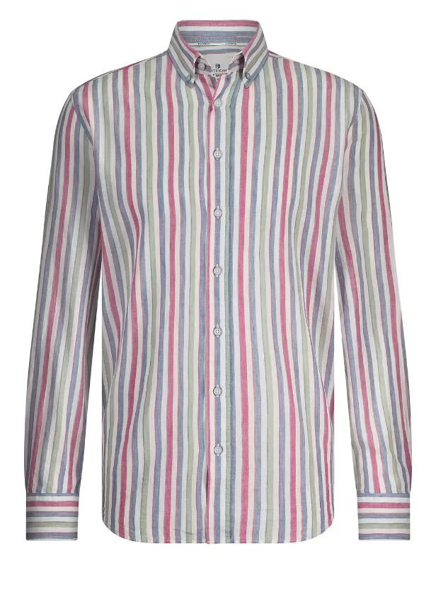 Gestreept katoenen hemd (regular fit) met lange mouwen State Of Art