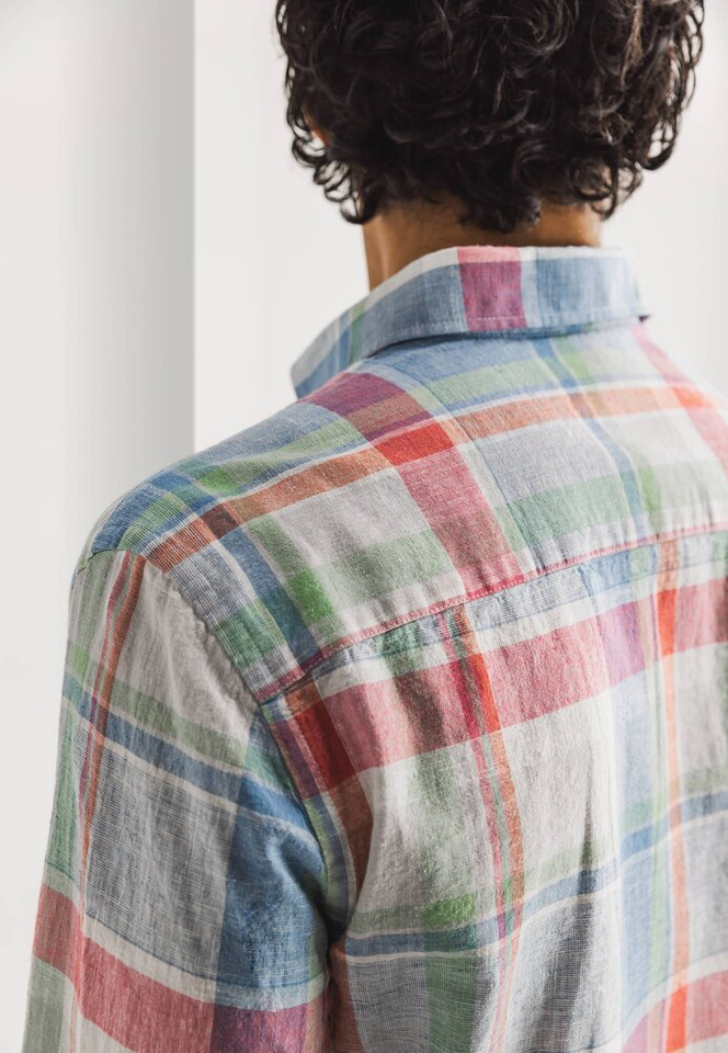 Geruiten katoenen hemd (regular fit) met lange mouwen State Of Art