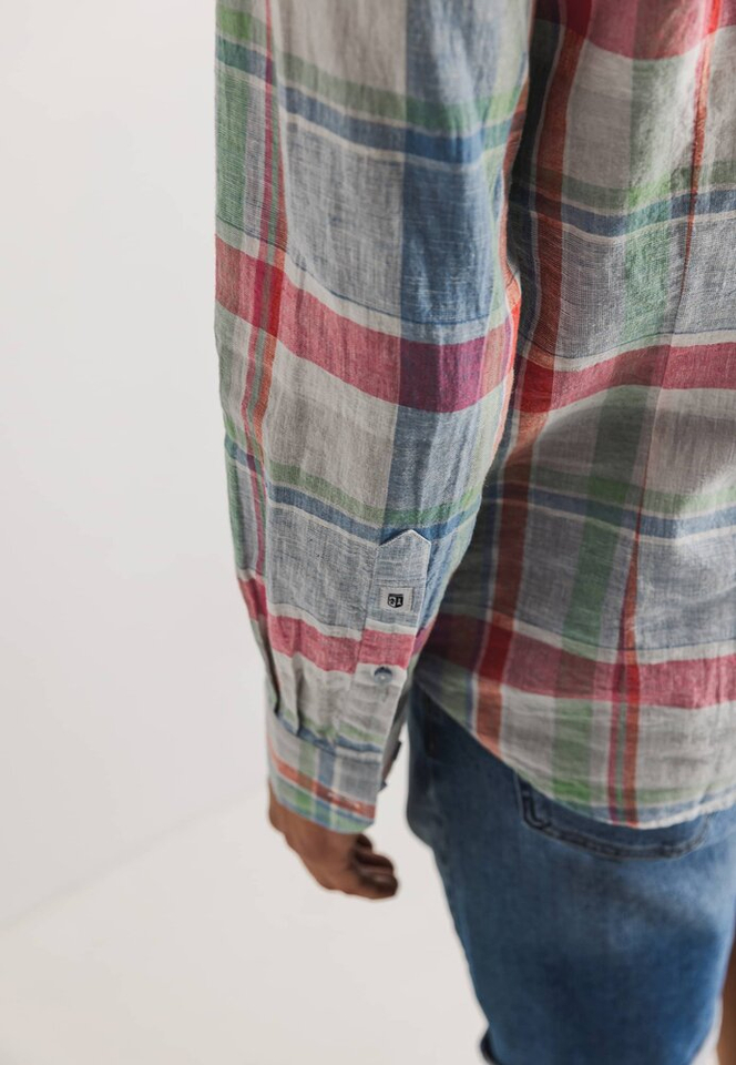 Geruiten katoenen hemd (regular fit) met lange mouwen State Of Art