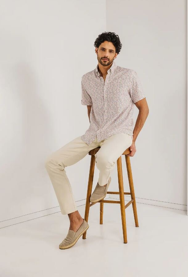 Multi katoenen hemd (regular fit) met korte mouwen State Of Art