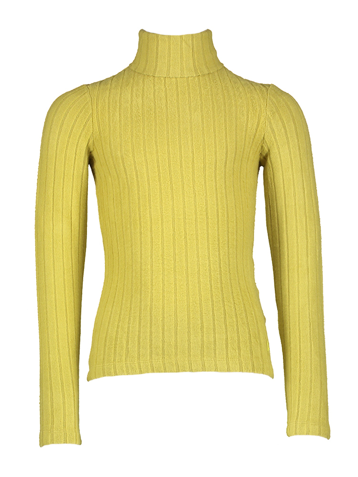 Olijf groene fijne trui in ribbel AO76