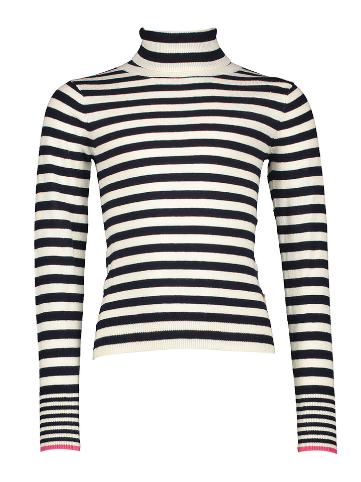 Blauw/wit gestreepte fijne pull AO76