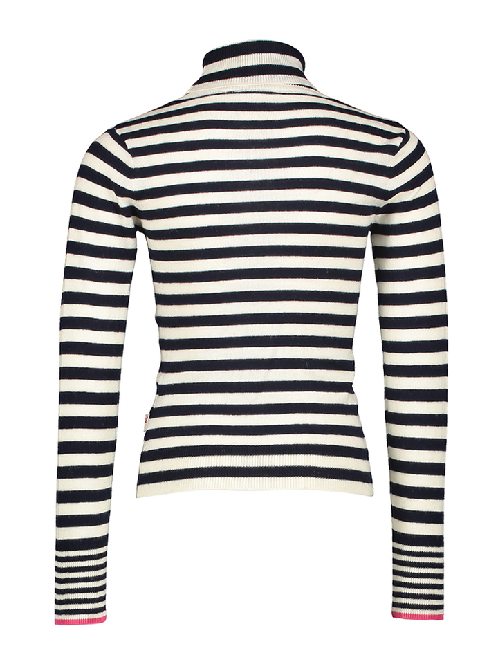 Blauw/wit gestreepte fijne pull AO76