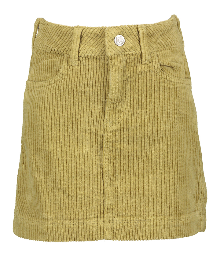 Willow green korte rok in ribfluweel Anka Ardo AO76