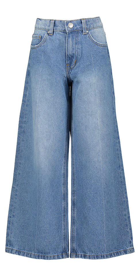 Blauwe washed wide leg jeans Leyla AO76