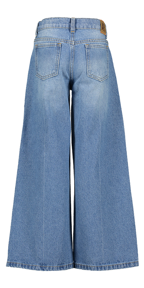 Blauwe washed wide leg jeans Leyla AO76