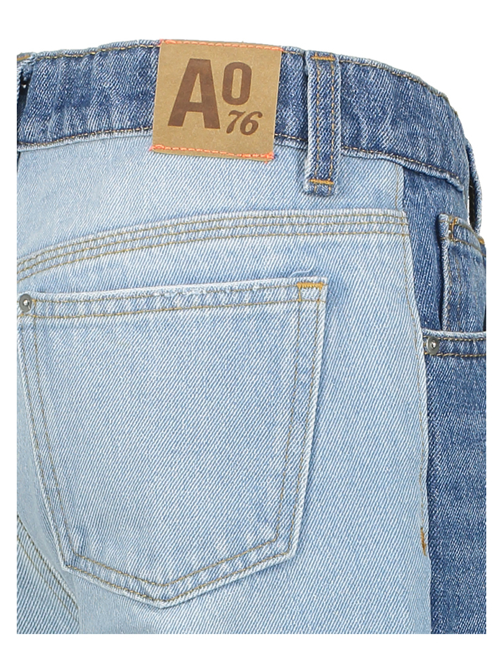 Blauwe jeans met licht blauwe achterkant AO76